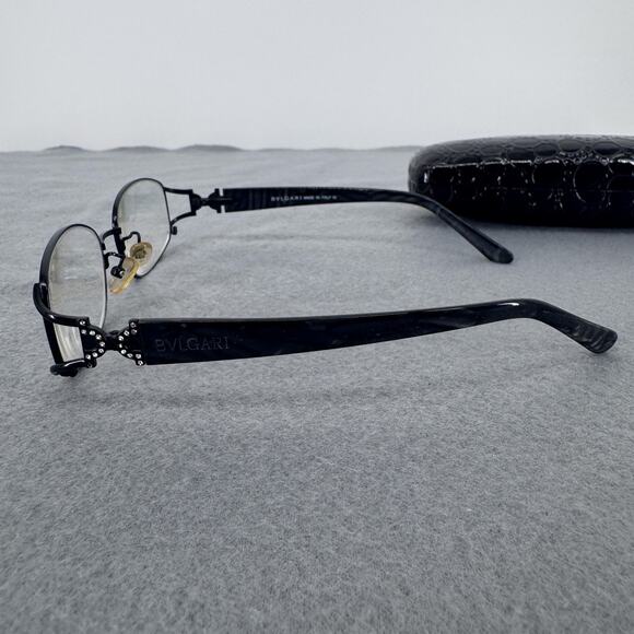 Bvlgari BV6131 Eyeglasses Frame 52-17-135 Black Oval Made in Italy COL.1 Case - Picture 3 of 9